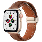 Cinturino per orologio in vera pelle con fibbia pieghevole, For Apple Watch Ultra 49mm / Series 8&7 45mm / SE 2&6&SE&5&4 44mm / 3&2&1 42mm, For Apple Watch Series 8&7 41mm / SE 2&6&SE&5&4 40mm / 3&2&1 38mm