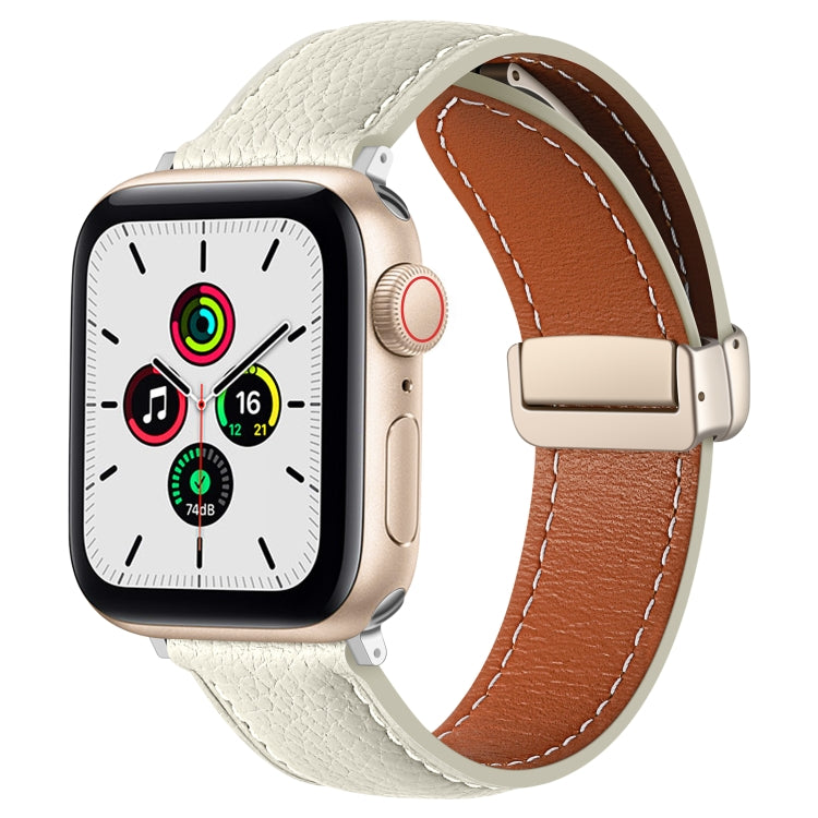 Cinturino per orologio in vera pelle con fibbia pieghevole, For Apple Watch Ultra 49mm / Series 8&7 45mm / SE 2&6&SE&5&4 44mm / 3&2&1 42mm, For Apple Watch Series 8&7 41mm / SE 2&6&SE&5&4 40mm / 3&2&1 38mm
