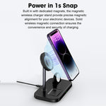 WA22 3 in 1 Supporto per telefono con caricabatterie wireless magnetico, WA22