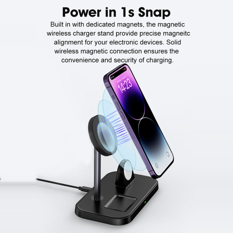 WA22 3 in 1 Supporto per telefono con caricabatterie wireless magnetico, WA22