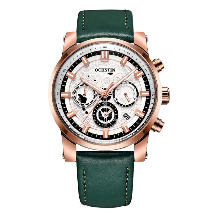 Ochstin 5111B Orologio al quarzo con cinturino in pelle impermeabile multifunzionale da lavoro