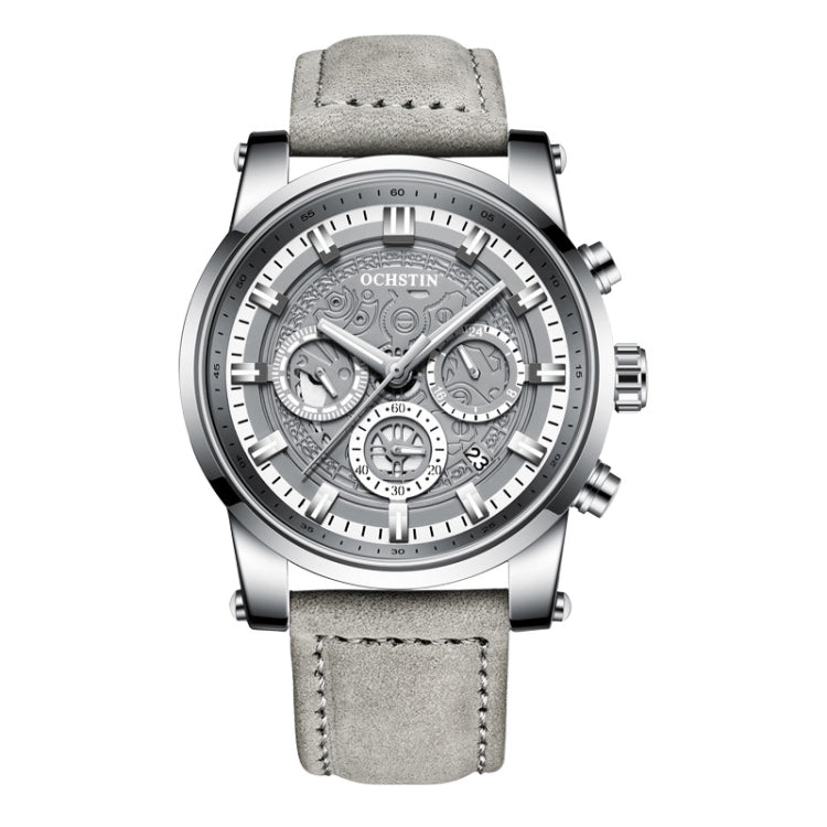 Ochstin 5111B Orologio al quarzo con cinturino in pelle impermeabile multifunzionale da lavoro