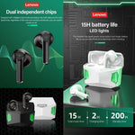 Lenovo GM5 TWS Bluetooth Wireless Sports Cuffie da gioco impermeabili con riduzione del rumore con microfono, GM5