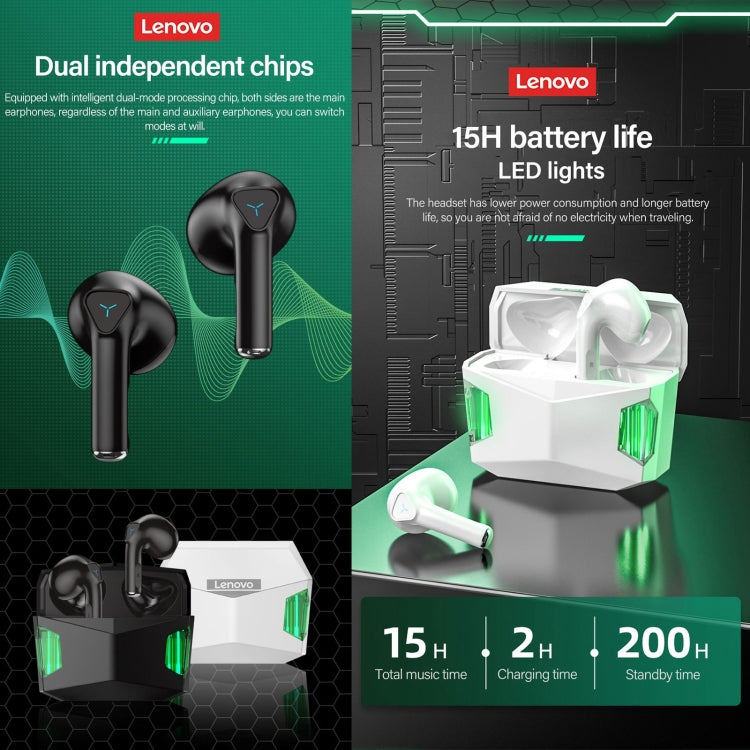 Lenovo GM5 TWS Bluetooth Wireless Sports Cuffie da gioco impermeabili con riduzione del rumore con microfono, GM5