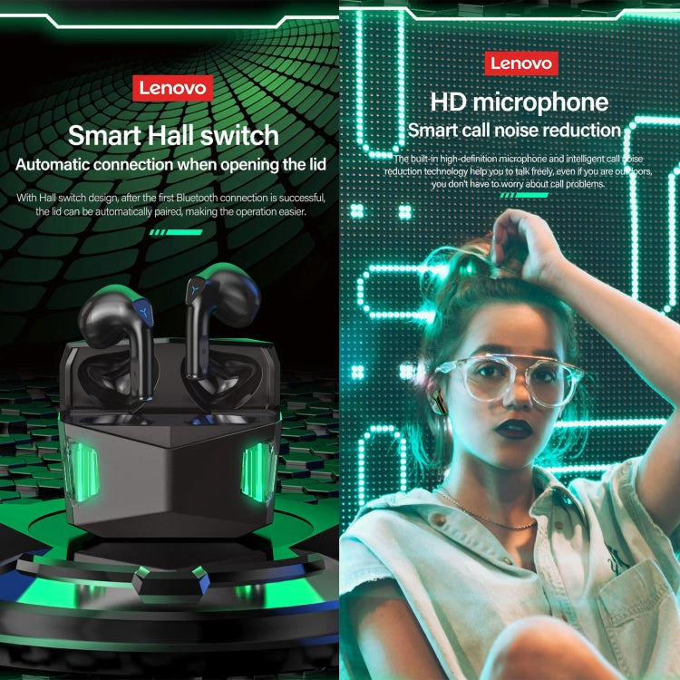 Lenovo GM5 TWS Bluetooth Wireless Sports Cuffie da gioco impermeabili con riduzione del rumore con microfono, GM5