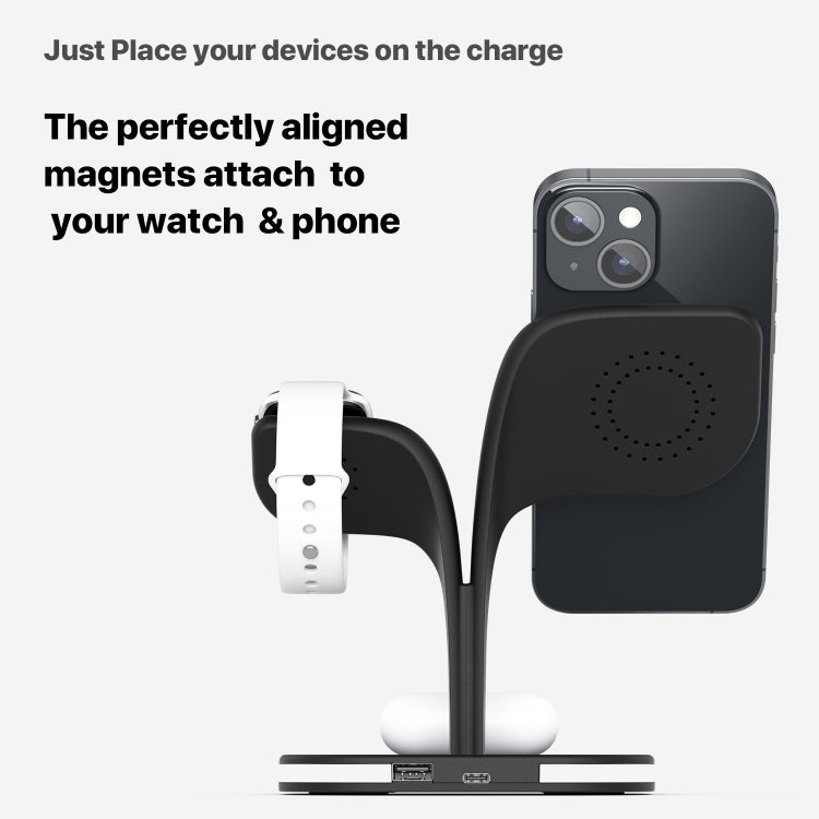 YM-UD22 Caricabatterie wireless magnetico 5 in 1 da 15 W con funzione di supporto