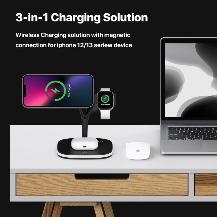 YM-UD22 Caricabatterie wireless magnetico 5 in 1 da 15 W con funzione di supporto