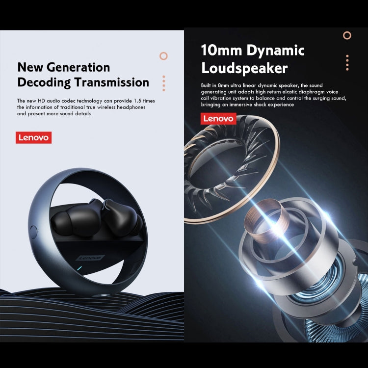 Lenovo LP60 TWS Wireless Bluetooth 5.3 Auricolare con riduzione del rumore
