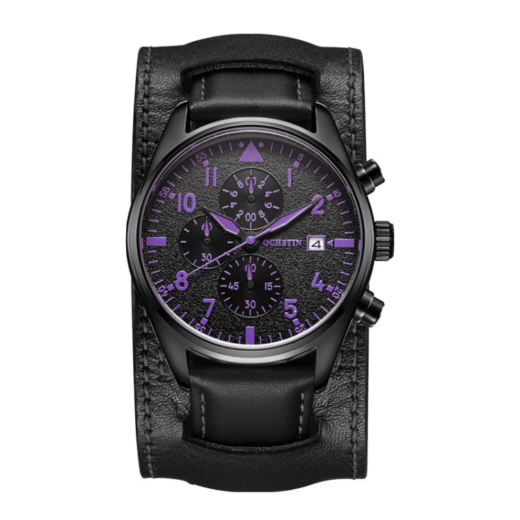 Ochstin 7227 Orologio al quarzo impermeabile da polso da polso in pelle da lavoro multifunzionale
