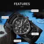 Ochstin 7227 Orologio al quarzo impermeabile da polso da polso in pelle da lavoro multifunzionale