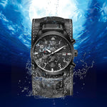 Ochstin 7227 Orologio al quarzo impermeabile da polso da polso in pelle da lavoro multifunzionale