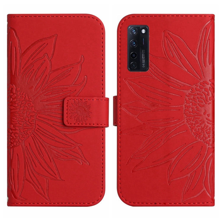 Skin Feel Custodia per cellulare in pelle con motivo a fiori di sole con cordino, For ZTE Axon 20 4G/20 5G, For ZTE Axon 30 5G