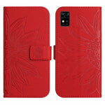 Skin Feel Custodia per cellulare in pelle con motivo a fiori di sole con cordino, For ZTE Blade A31, For ZTE Blade A51/A7P