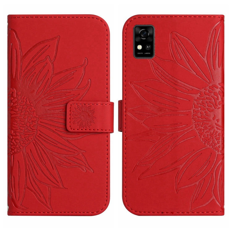 Skin Feel Custodia per cellulare in pelle con motivo a fiori di sole con cordino, For ZTE Blade A31, For ZTE Blade A51/A7P