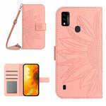 Skin Feel Custodia per cellulare in pelle con motivo a fiori di sole con cordino, For ZTE Blade A31, For ZTE Blade A51/A7P