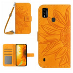 Skin Feel Custodia per cellulare in pelle con motivo a fiori di sole con cordino, For ZTE Blade A31, For ZTE Blade A51/A7P