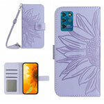 Skin Feel Custodia per cellulare in pelle con motivo a fiori di sole con cordino, For ZTE Blade V30, For ZTE Blade V30 Vita
