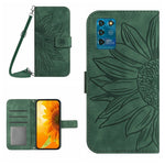 Skin Feel Custodia per cellulare in pelle con motivo a fiori di sole con cordino, For ZTE Blade V30, For ZTE Blade V30 Vita