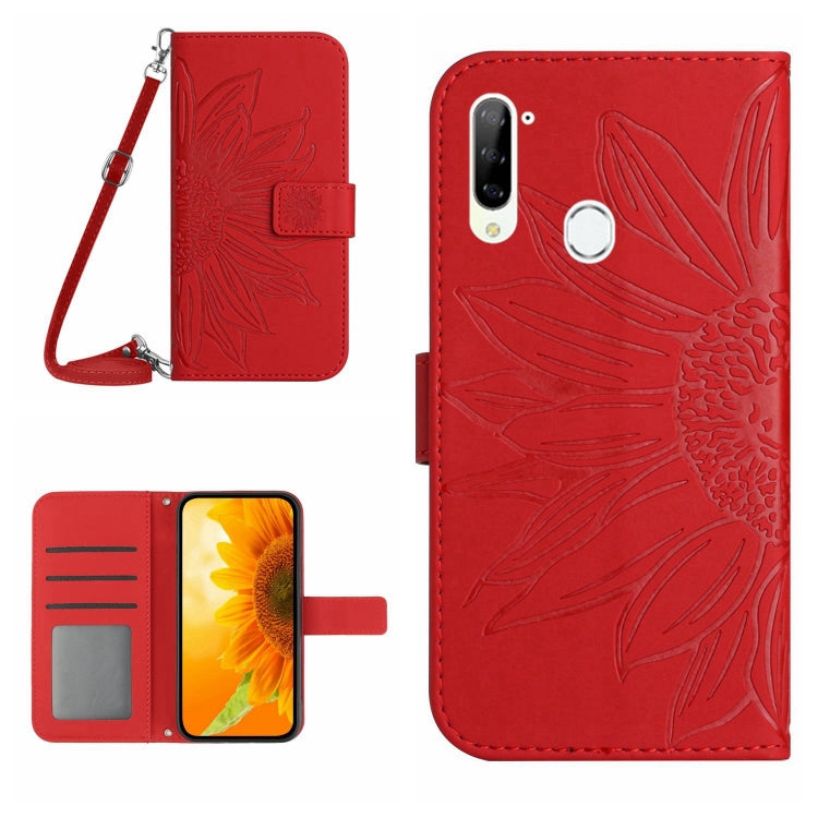 Skin Feel Custodia per cellulare in pelle con motivo a fiori di sole con cordino, For ZTE Libero 5G, For ZTE Libero 5G II A103ZT Japan Edition
