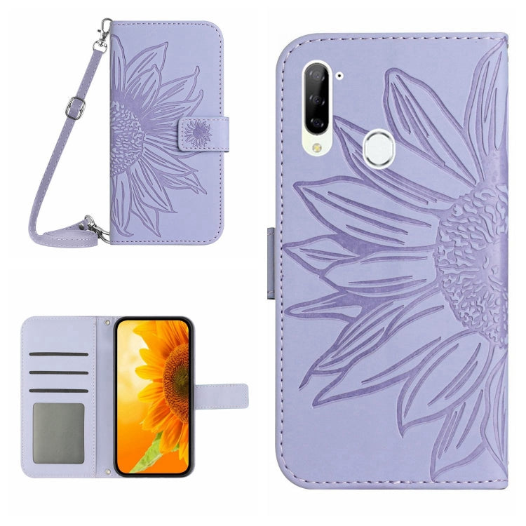 Skin Feel Custodia per cellulare in pelle con motivo a fiori di sole con cordino, For ZTE Libero 5G, For ZTE Libero 5G II A103ZT Japan Edition