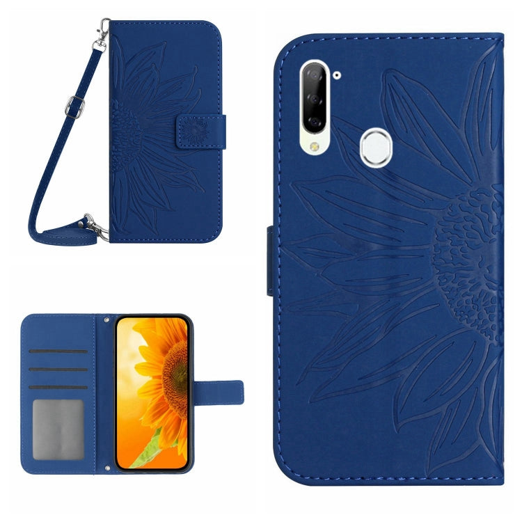 Skin Feel Custodia per cellulare in pelle con motivo a fiori di sole con cordino, For ZTE Libero 5G, For ZTE Libero 5G II A103ZT Japan Edition