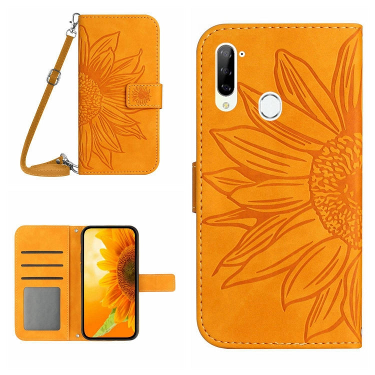 Skin Feel Custodia per cellulare in pelle con motivo a fiori di sole con cordino, For ZTE Libero 5G, For ZTE Libero 5G II A103ZT Japan Edition
