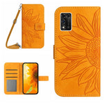 Skin Feel Custodia per cellulare in pelle con motivo a fiori di sole con cordino, For ZTE Libero 5G, For ZTE Libero 5G II A103ZT Japan Edition