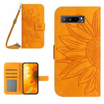 Skin Feel Custodia per cellulare in pelle con motivo a fiori di sole con cordino, For Asus ROG Phone 3 ZS661KS, For Asus ROG Phone 5 ZS673KS