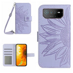 Skin Feel Custodia per cellulare in pelle con motivo a fiori di sole con cordino, For Asus ROG Phone 6, For Asus ROG Phone 6 Pro