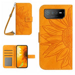Skin Feel Custodia per cellulare in pelle con motivo a fiori di sole con cordino, For Asus ROG Phone 6, For Asus ROG Phone 6 Pro