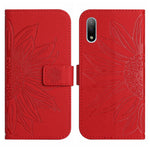 Skin Feel Custodia per cellulare in pelle con motivo a fiori di sole con cordino, For Sony Xperia ACE II, For Sony Xperia ACE III