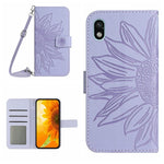 Skin Feel Custodia per cellulare in pelle con motivo a fiori di sole con cordino, For Sony Xperia ACE II, For Sony Xperia ACE III