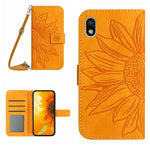 Skin Feel Custodia per cellulare in pelle con motivo a fiori di sole con cordino, For Sony Xperia ACE II, For Sony Xperia ACE III