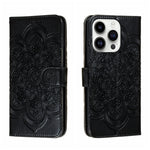Custodia per telefono in pelle goffrata Sun Mandala, For iPhone 14 Pro Max