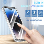 360 Custodia per telefono airbag a quattro angoli trasparente per tutto il corpo, For iPhone 14, For iPhone 14 Plus, For iPhone 14 Pro, For iPhone 14 Pro Max