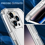 360 Custodia per telefono airbag a quattro angoli trasparente per tutto il corpo, For iPhone 14, For iPhone 14 Plus, For iPhone 14 Pro, For iPhone 14 Pro Max