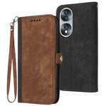 Custodia per telefono in pelle con cinturino a mano doppia piega con fibbia laterale, For Honor 10 Lite, For Honor 70 Pro, For Honor X7, For Huawei Mate 10 Lite