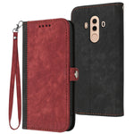 Custodia per telefono in pelle con cinturino a mano doppia piega con fibbia laterale, For Huawei Mate 10 Pro, For Huawei Mate 20 Lite, For Huawei Mate 20 Pro, For Huawei P20 Lite