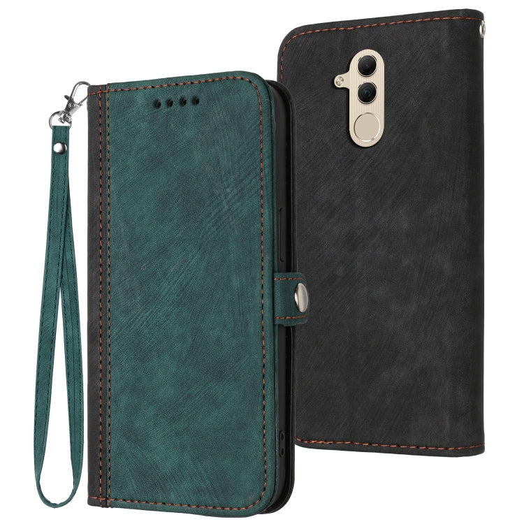 Custodia per telefono in pelle con cinturino a mano doppia piega con fibbia laterale, For Huawei Mate 10 Pro, For Huawei Mate 20 Lite, For Huawei Mate 20 Pro, For Huawei P20 Lite