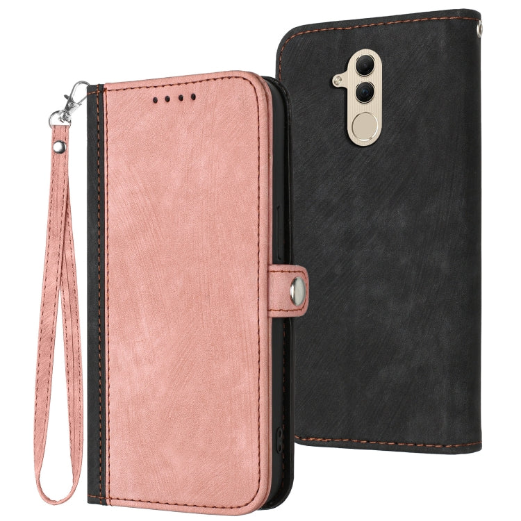 Custodia per telefono in pelle con cinturino a mano doppia piega con fibbia laterale, For Huawei Mate 10 Pro, For Huawei Mate 20 Lite, For Huawei Mate 20 Pro, For Huawei P20 Lite