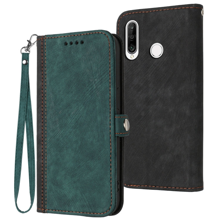 Custodia per telefono in pelle con cinturino a mano doppia piega con fibbia laterale, For Huawei P20 Pro, For Huawei P30 Lite, For Huawei P30 Pro, For Honor X30i