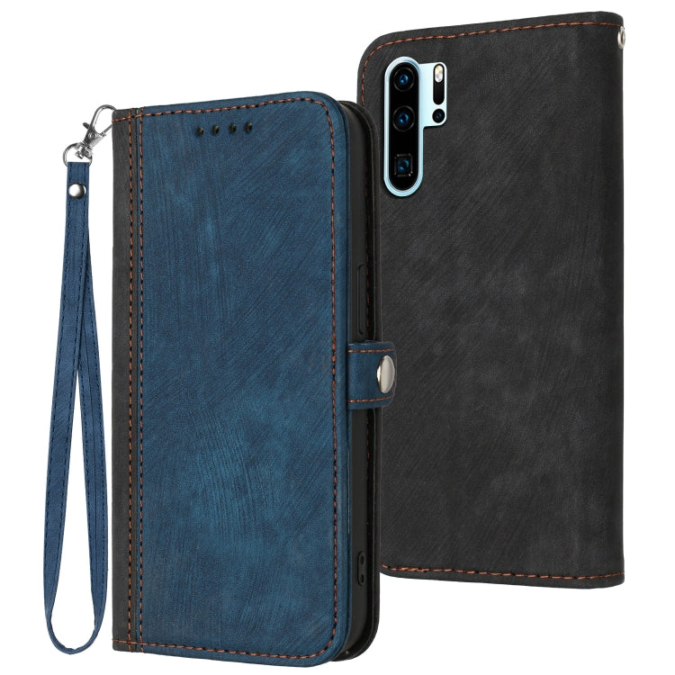 Custodia per telefono in pelle con cinturino a mano doppia piega con fibbia laterale, For Huawei P20 Pro, For Huawei P30 Lite, For Huawei P30 Pro, For Honor X30i