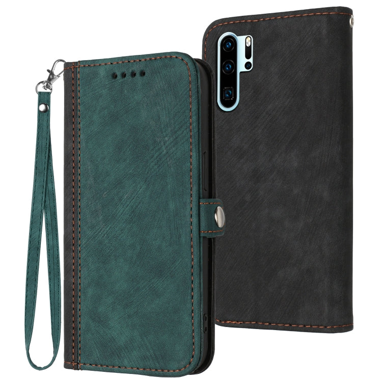 Custodia per telefono in pelle con cinturino a mano doppia piega con fibbia laterale, For Huawei P20 Pro, For Huawei P30 Lite, For Huawei P30 Pro, For Honor X30i