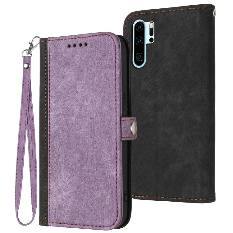 Custodia per telefono in pelle con cinturino a mano doppia piega con fibbia laterale, For Huawei P20 Pro, For Huawei P30 Lite, For Huawei P30 Pro, For Honor X30i