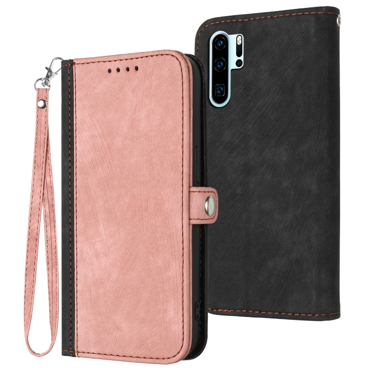 Custodia per telefono in pelle con cinturino a mano doppia piega con fibbia laterale, For Huawei P20 Pro, For Huawei P30 Lite, For Huawei P30 Pro, For Honor X30i