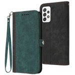 Custodia per telefono in pelle con cinturino a mano doppia piega con fibbia laterale, For Samsung Galaxy A33 5G, For Samsung Galaxy A53 5G, For Samsung Galaxy M13 Indian / F13, For Samsung Galaxy M33