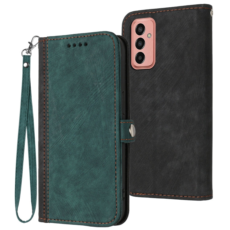 Custodia per telefono in pelle con cinturino a mano doppia piega con fibbia laterale, For Samsung Galaxy A33 5G, For Samsung Galaxy A53 5G, For Samsung Galaxy M13 Indian / F13, For Samsung Galaxy M33