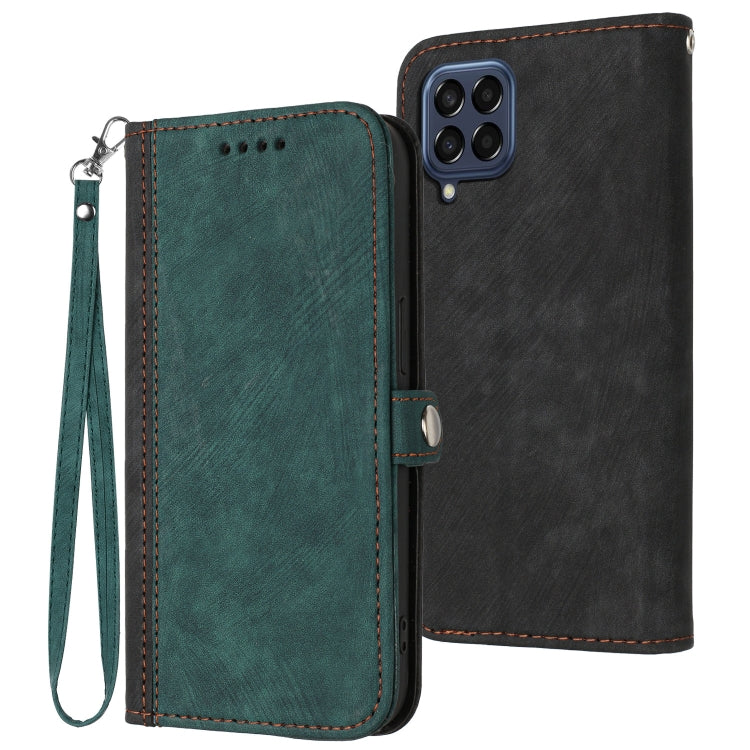 Custodia per telefono in pelle con cinturino a mano doppia piega con fibbia laterale, For Samsung Galaxy M53, For Samsung Galaxy A20e, For Samsung Galaxy A20s, For Samsung Galaxy A21