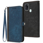 Custodia per telefono in pelle con cinturino a mano doppia piega con fibbia laterale, For Samsung Galaxy A21s, For Samsung Galaxy A22 4G, For Samsung Galaxy A23 4G, For Samsung Galaxy A31
