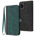 Custodia per telefono in pelle con cinturino a mano doppia piega con fibbia laterale, For Samsung Galaxy A21s, For Samsung Galaxy A22 4G, For Samsung Galaxy A23 4G, For Samsung Galaxy A31